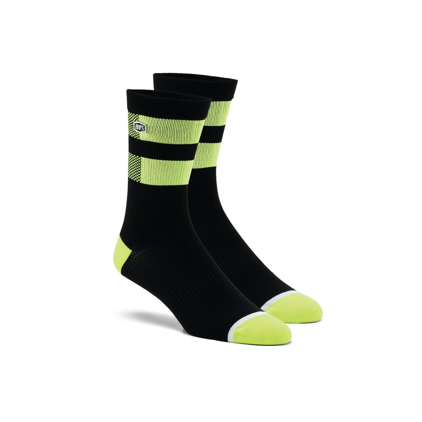 100% FLOW Performance Socks Black/ Fluo Yellow
