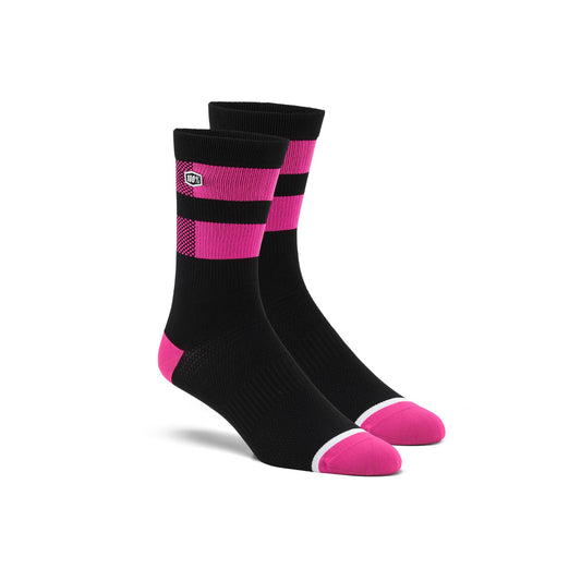 100% FLOW Performance Socks - Black/Fluo Pink