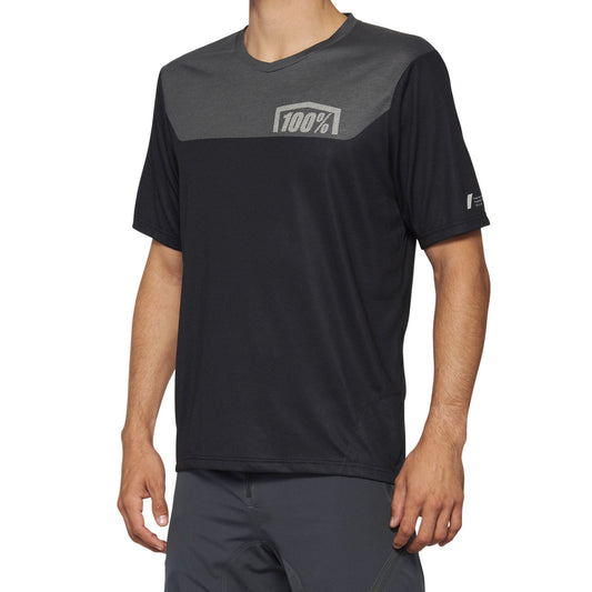 100% Airmatic Short Sleeve Jersey Black/Charcoal