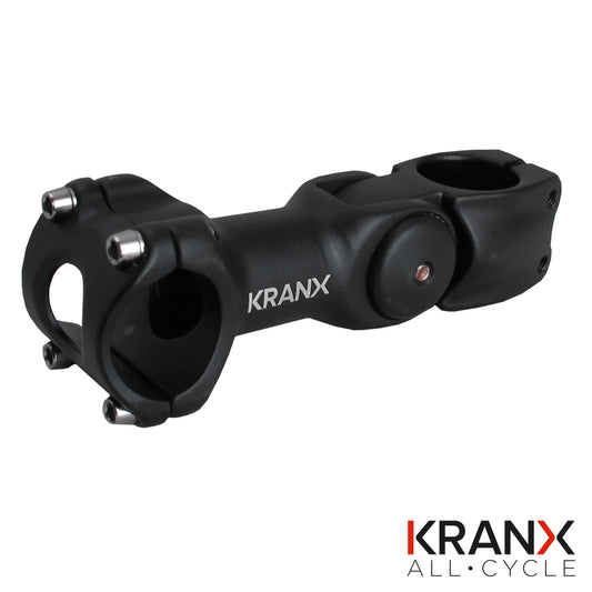 KranX 31.8mm Alloy Adjustable A/Head Stem in Black. Size: 110mm